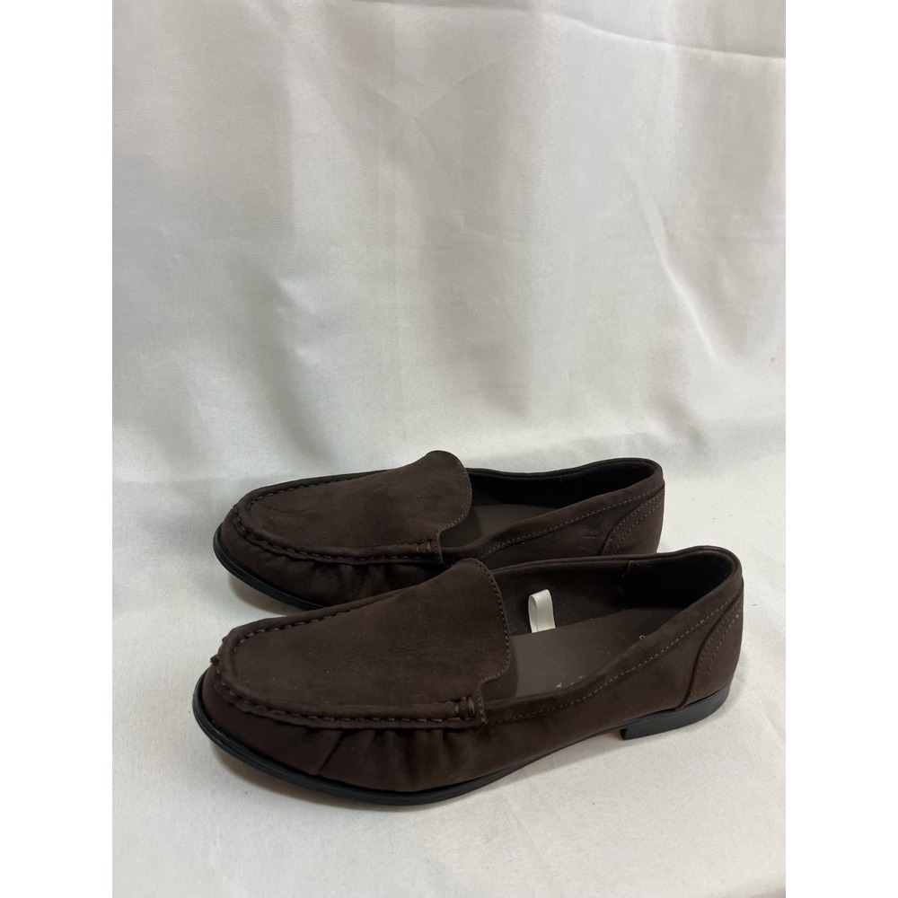 A New Day Brown‎ Faux Suede Memory Foam Loafers Womens Size 7 Moc Toe Slip On